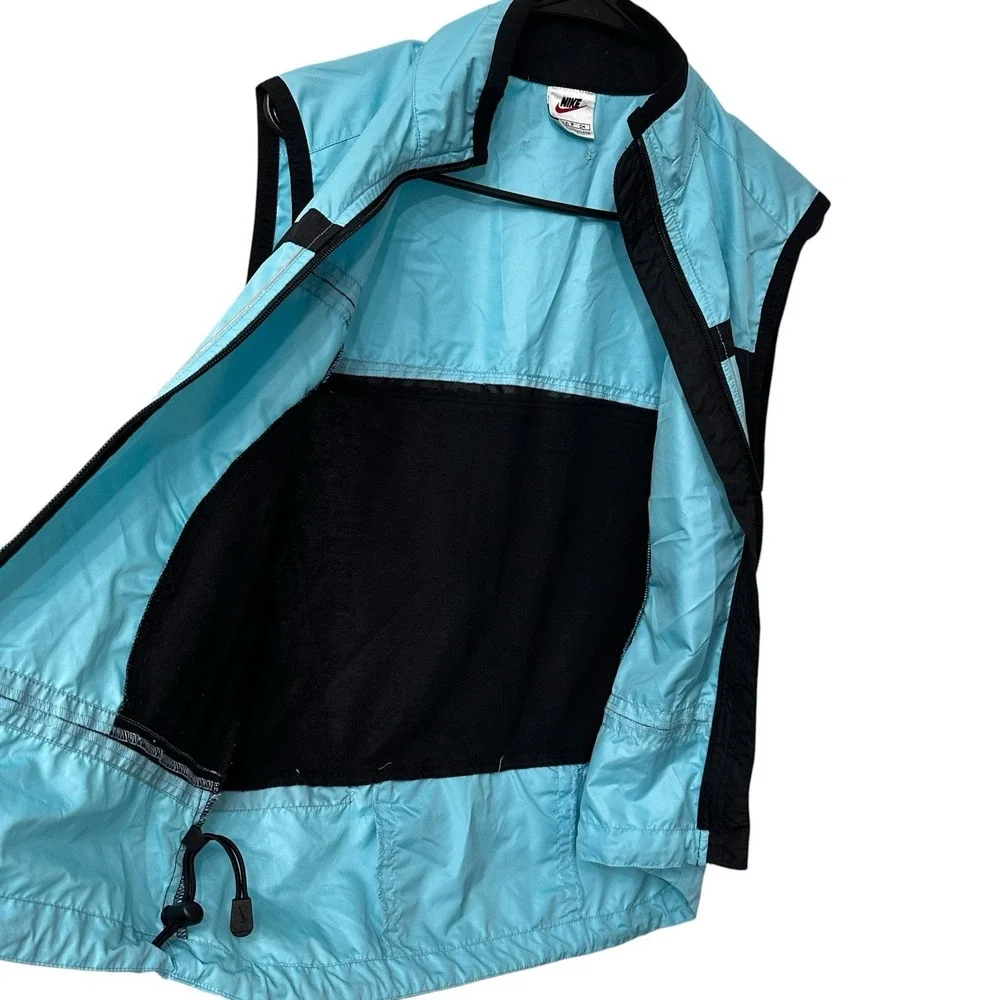 Vintage Nike Running Vest With Clima Fit Technology Black Blue Ladies Small